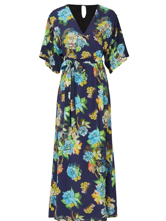 ROAM Dresses & Skirts - ROAM Sorrento Wrap Maxi Dress with Blue and Green Accents